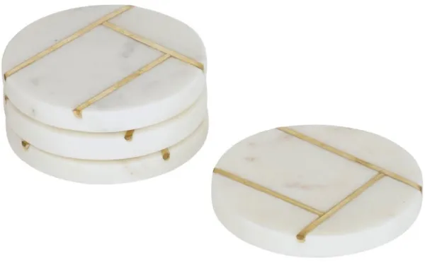 Tahis, Coaster, white gold, H1.5x10x10 cm